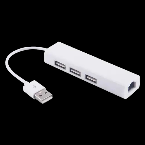 Adapter konverter USB 2.0- RJ45/3xUSB 2.0 Linkom