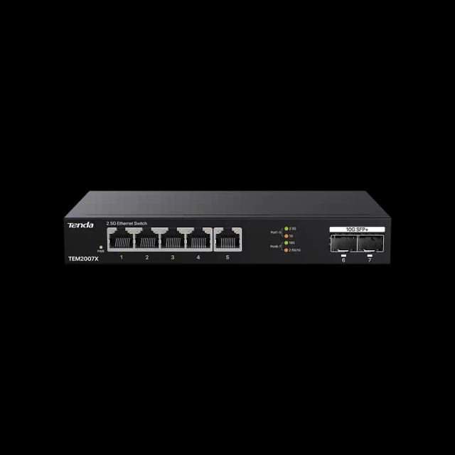 Svič 2.5Gbps 5-port Tenda TEM2007X Metal case/2x10G SFP+