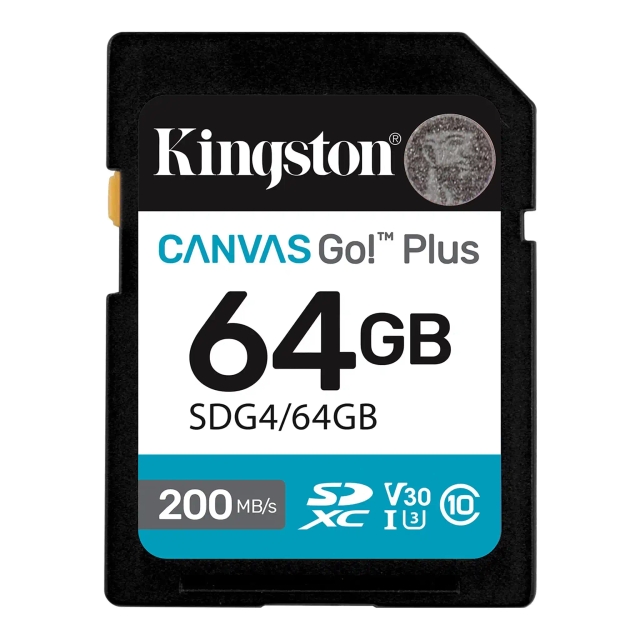 SD Card 64B Kingston SDG4/64GB class 10 200Mbs/160MBs