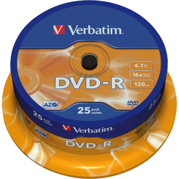 DVD-R Verbatim 16x 25/1 na štapu
