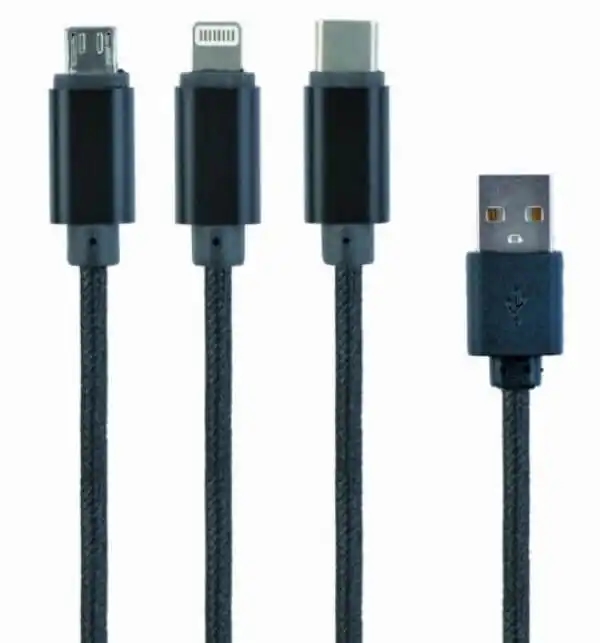 Kabl USB A - Type C/lightning/micro USB CC-USB2-AM31-1M Gembird 1m